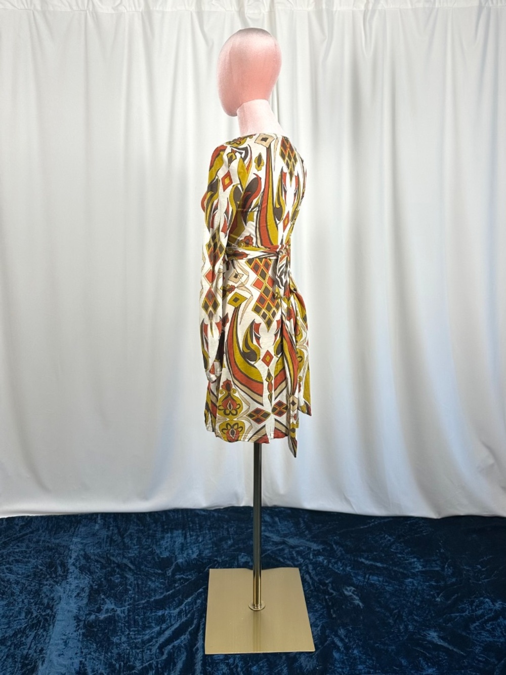 Vintage Crystal Candy USA Retro Geometric Wrap Dress XS - Picture 10 of 16